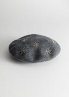 Other Stories Starburst Stud Beret - Grey