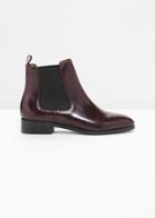 Other Stories Leather Chelsea Boots - Red