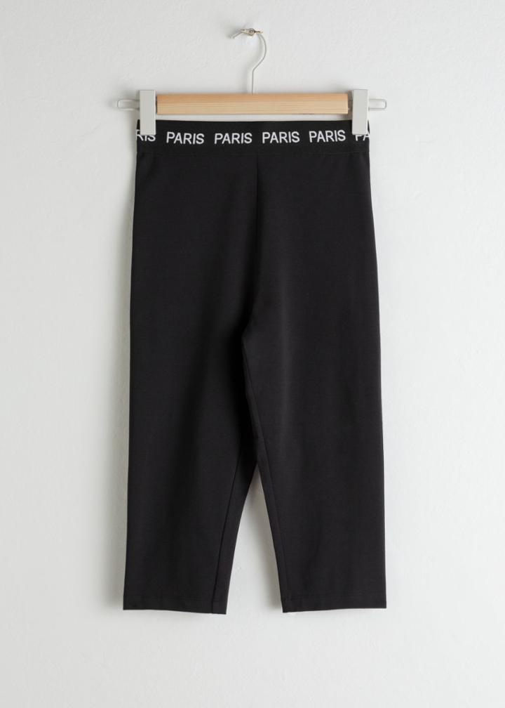 Other Stories Fitted Stretch Cotton Cycling Shorts - Black