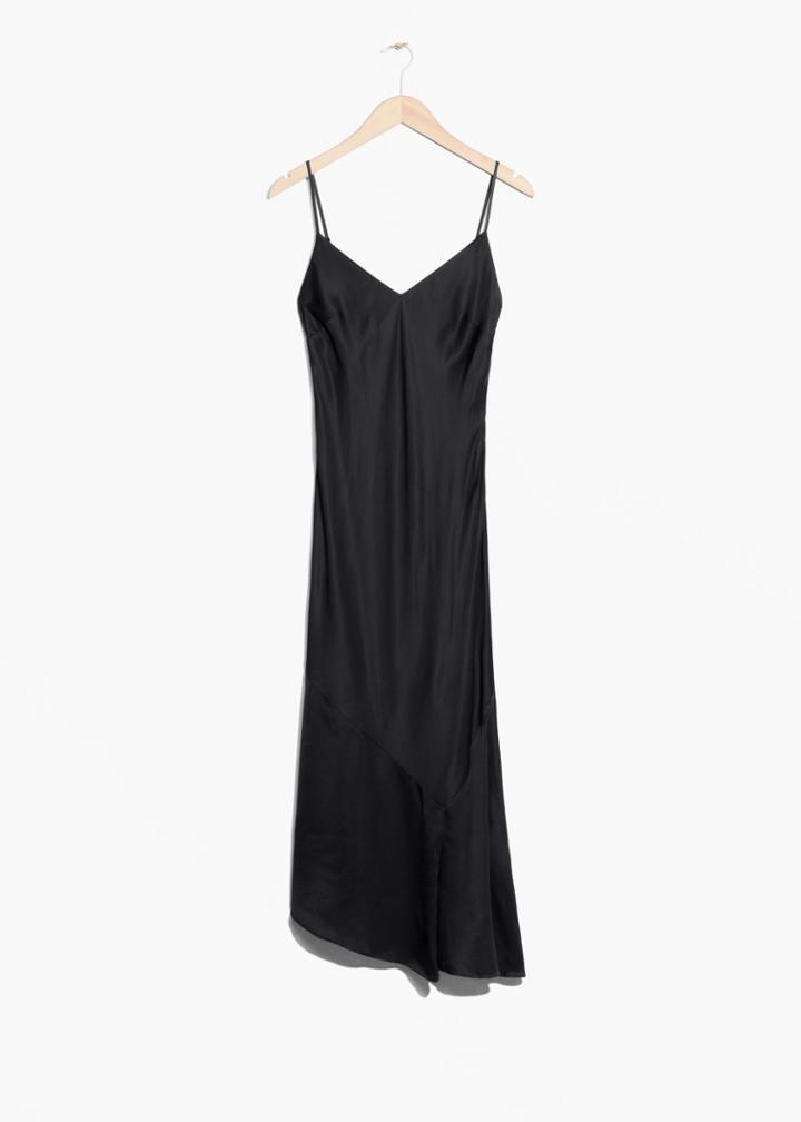 Other Stories Slinky Strap Dress - Black