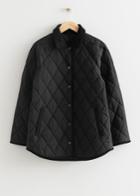 Other Stories Collared Quilted Jacket - Black