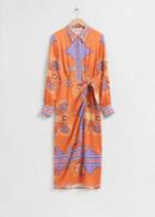 Other Stories Faux Wrap Midi Shirt Dress - Purple