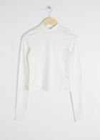 Other Stories Fitted Mock Neck Top - White