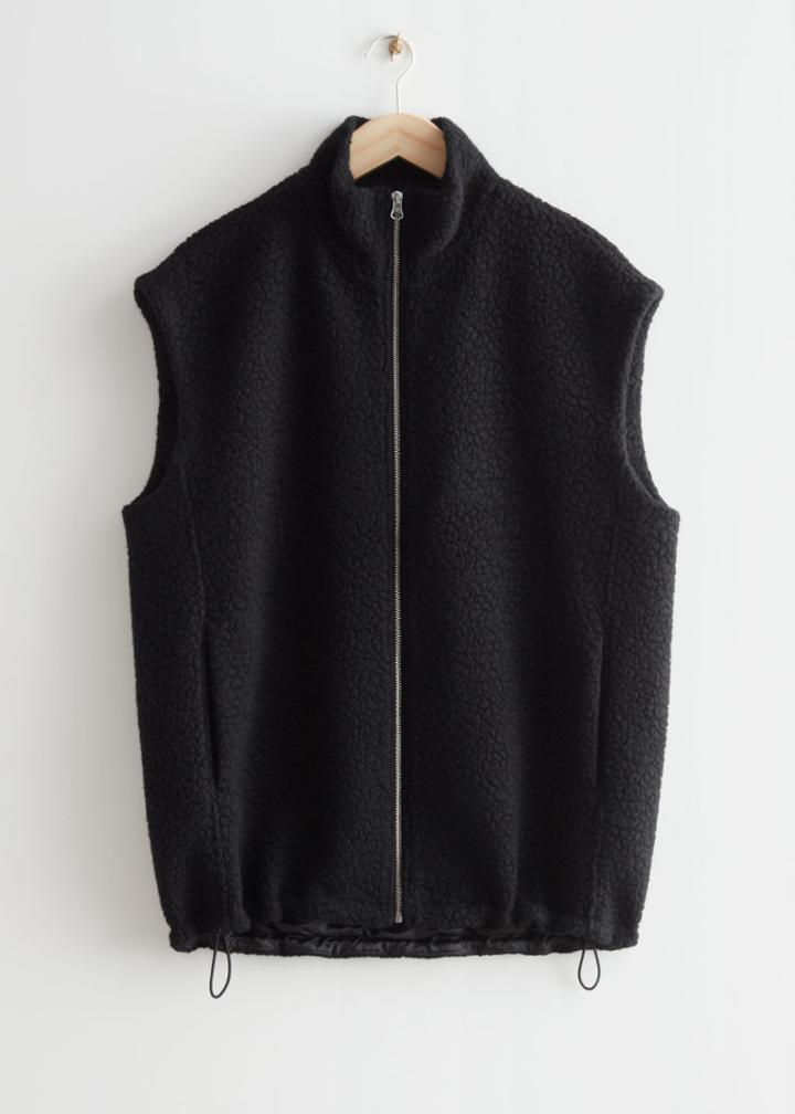 Other Stories Boucl Zip Vest - Black