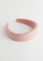 Other Stories Woven Straw Alice Headband - Pink