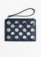 Other Stories Circle Stud Leather Pouch - Blue