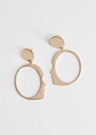 Other Stories Face Dangling Earrings - Gold