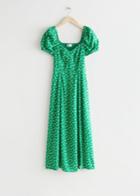 Other Stories Flowy Puff Sleeve Midi Dress - Green