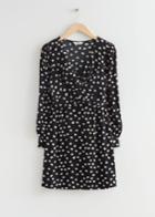 Other Stories Twisted Front Print Mini Dress - Black