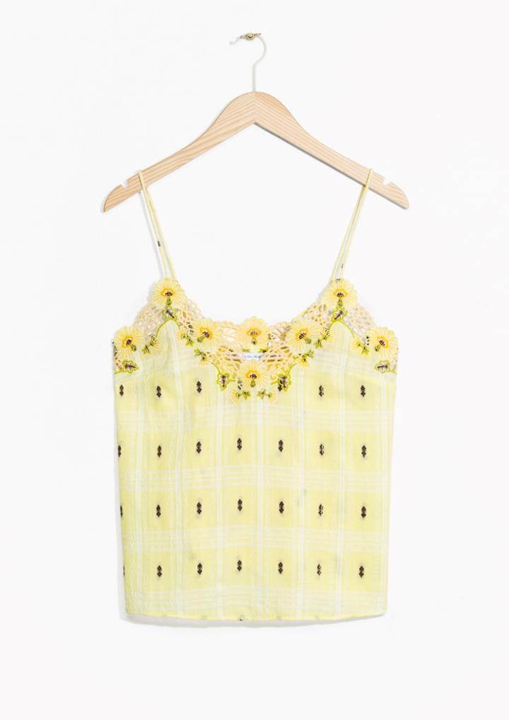 Other Stories Embroidered Spaghetti Top
