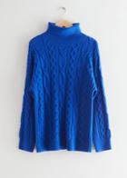 Other Stories Oversized Turtleneck Knit Sweater - Blue