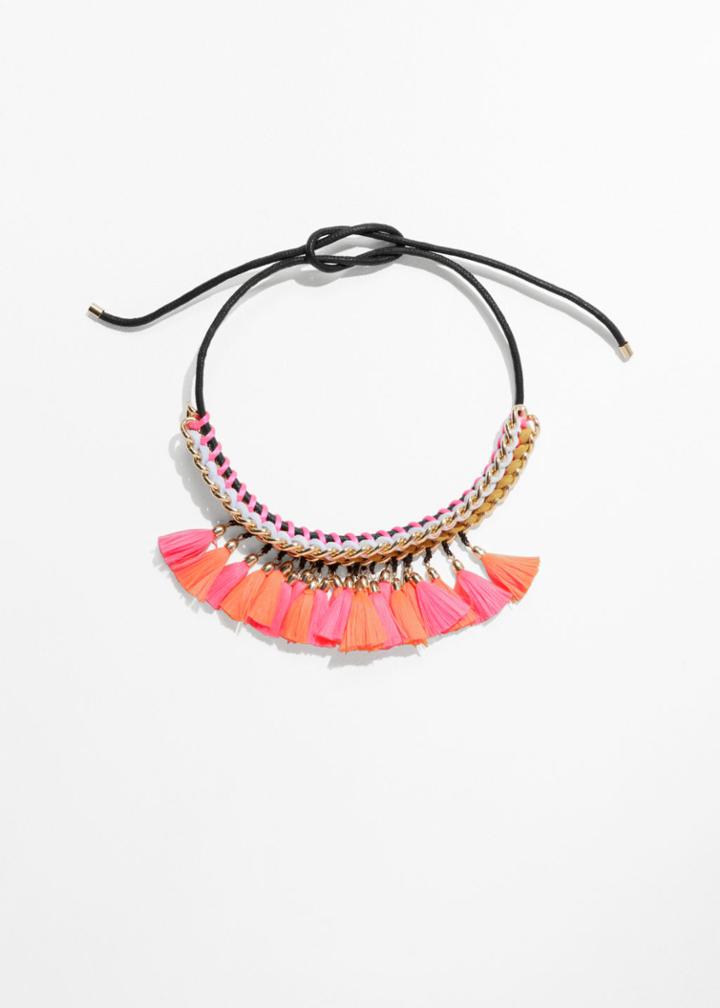 Other Stories Tassel Choker - Pink