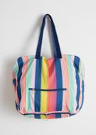 Other Stories Striped Duffle Tote Bag - Turquoise