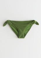 Other Stories Tie Crepe Bikini Bottoms - Green
