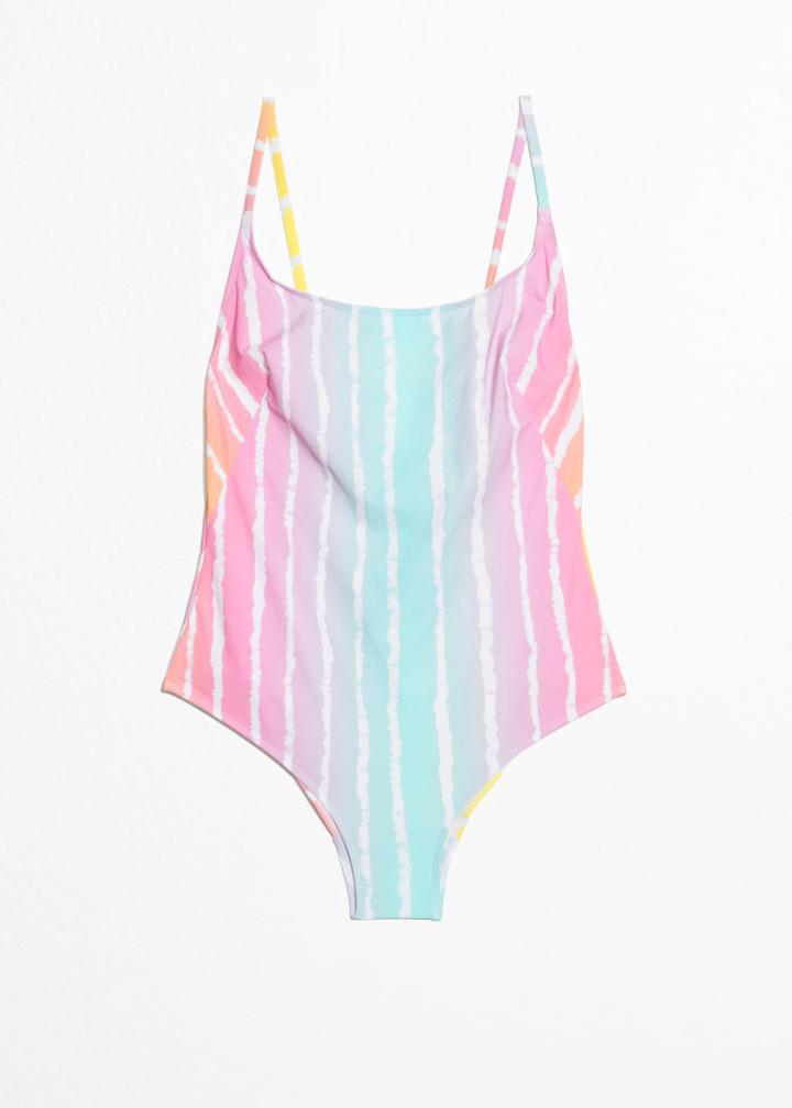 Other Stories Low Back Tie Swimsuit - Pink