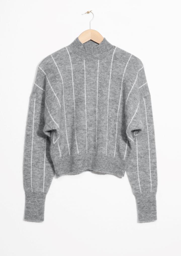 Other Stories Vertical Stripe Mohair & Wool Blend Sweater