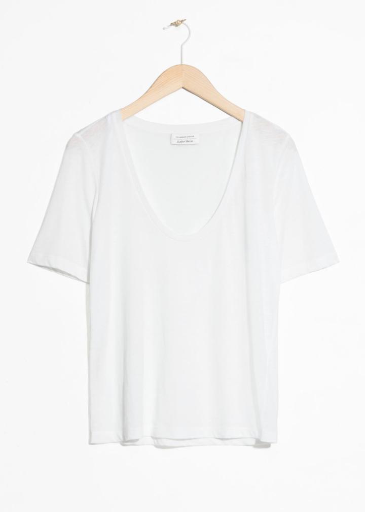 Other Stories Scoop Neck Tee - White