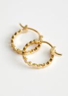 Other Stories Embossed Hoop Earrings - Gold