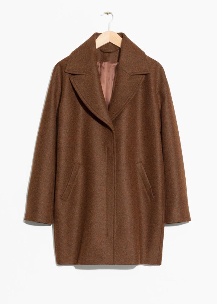 Other Stories Wide Collar Wool Coat - Yellow