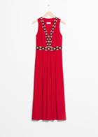 Other Stories Embroidery Maxi Dress - Red
