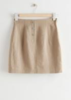 Other Stories Fitted Buttoned Mini Skirt - Beige