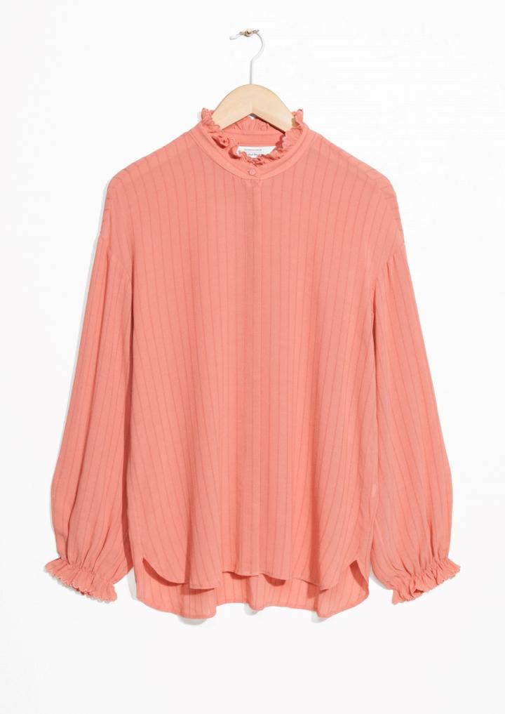 Other Stories Scalloped Ruffle Blouse