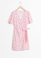 Other Stories Tropical Flower Wrap Dress - Pink