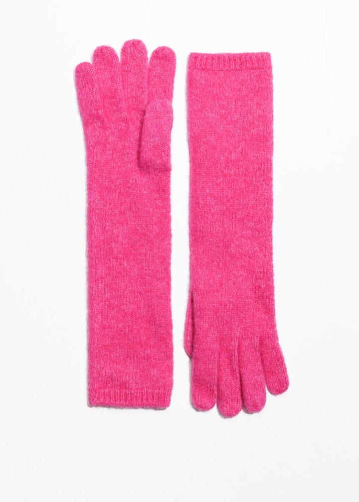 Other Stories Merino Wool Gloves - Pink