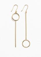 Other Stories Mismatch Circle Shaft Earrings - Gold