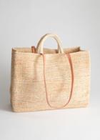 Other Stories Large Woven Straw Tote - Beige