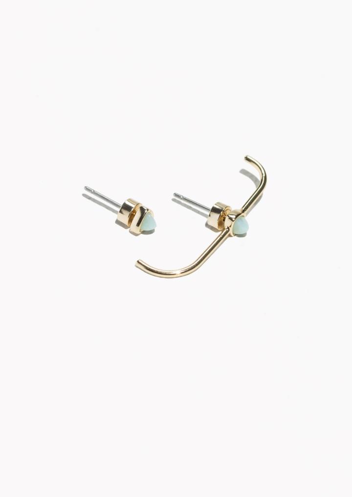 Other Stories Curved Bar & Stud Lobe Earrings