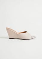 Other Stories Leather Wedge Sandals - White