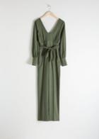 Other Stories Flared Belted Jumpsuit - Green