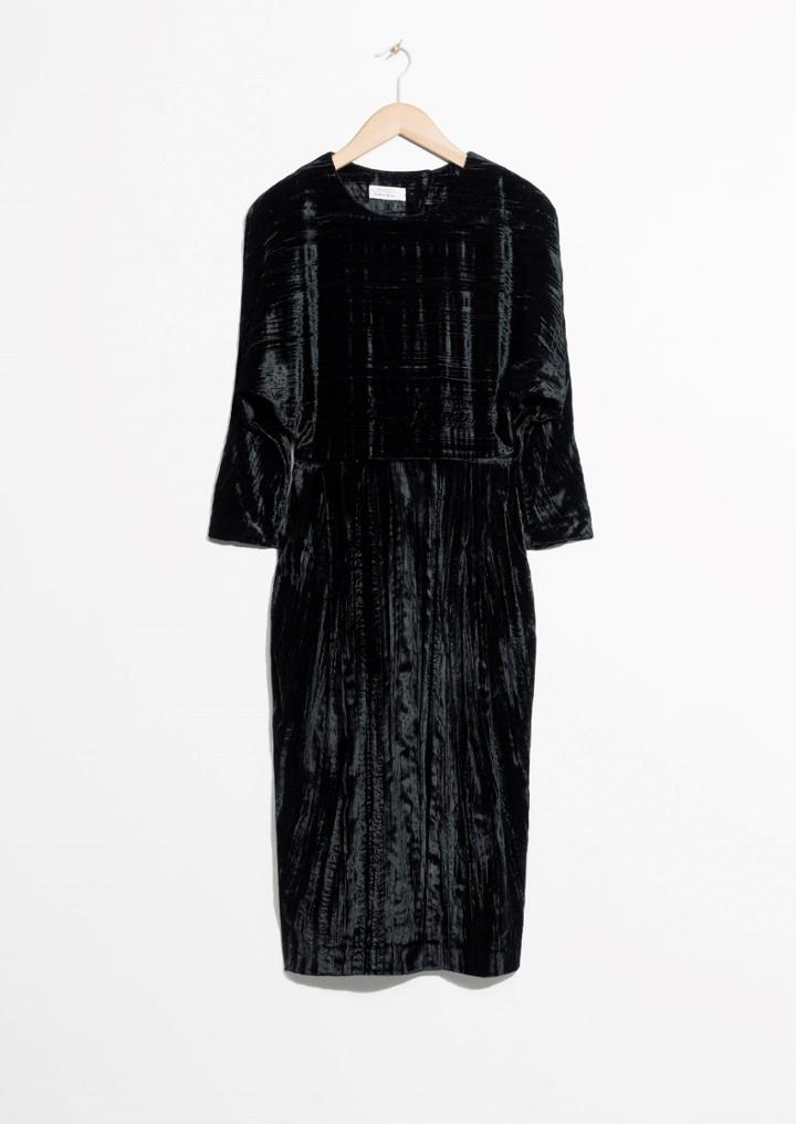 Other Stories Velveteen Open Back Dress