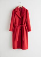 Other Stories Oversized Alpaca Blend Coat - Red