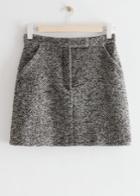 Other Stories Wool Tweed Mini Skirt - Black
