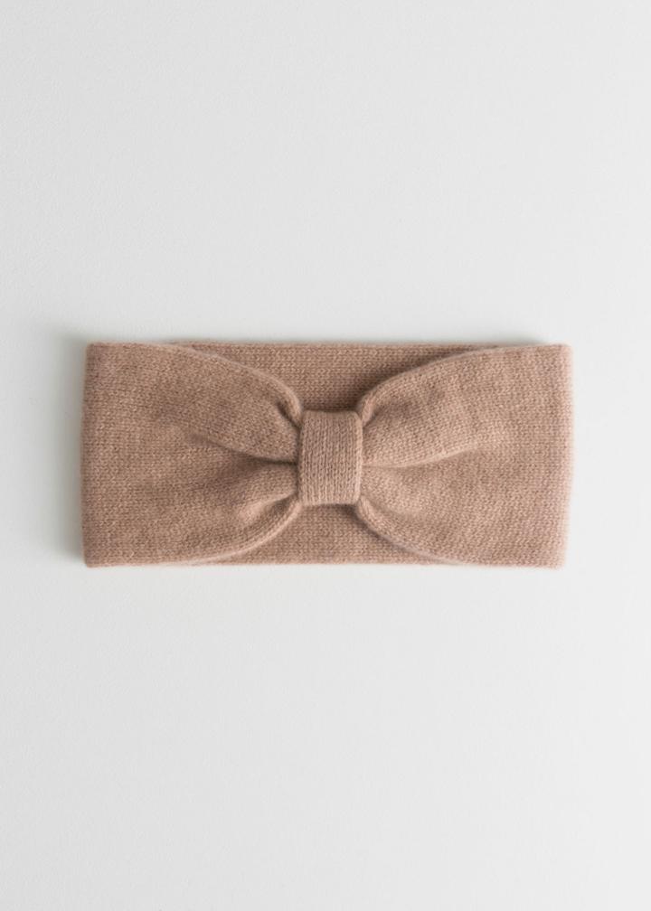 Other Stories Knotted Cashmere Headband - Beige
