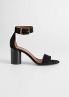 Other Stories Square Buckle Heeled Sandals - Black