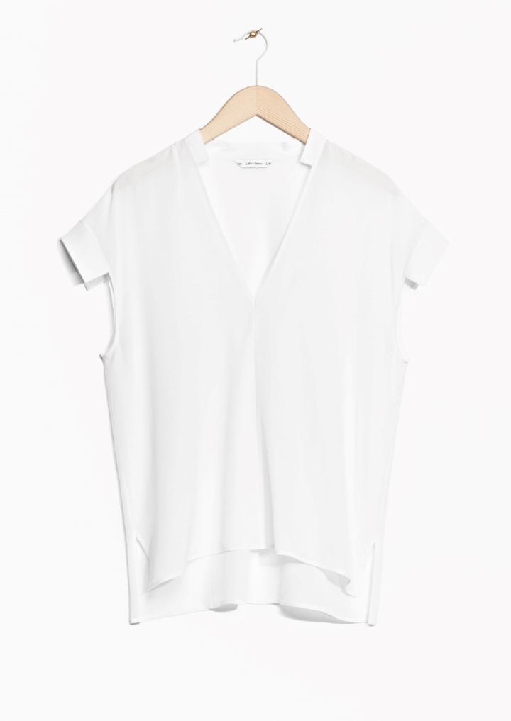 Other Stories Deep-v Silk Blouse
