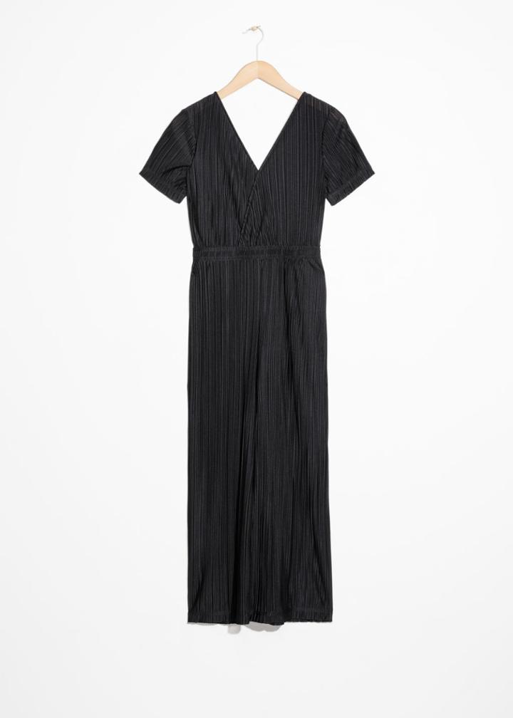 Other Stories Pleated Wrap Jumpsuit - Black