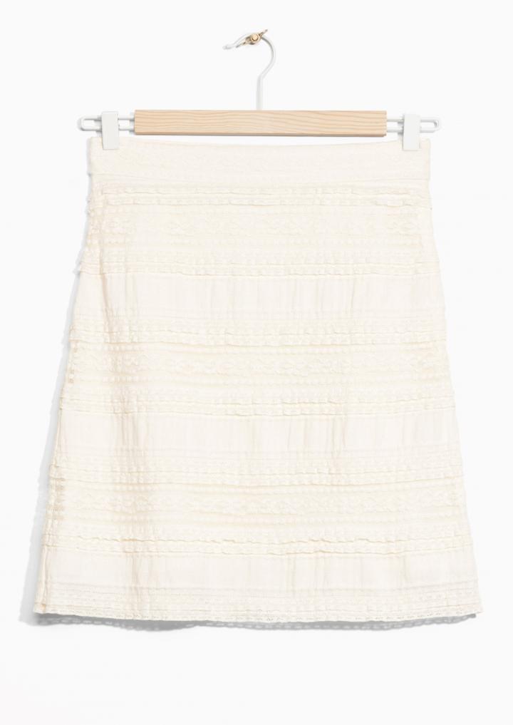 Other Stories Embroidered Lace Skirt