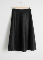 Other Stories Striped A-line Skirt - Black