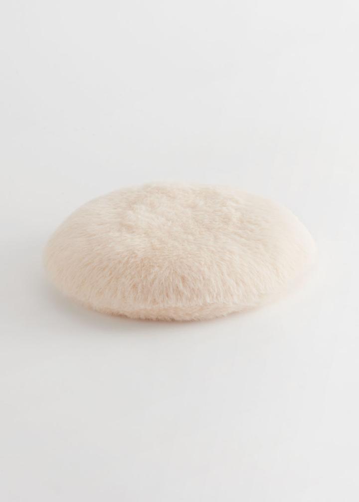 Other Stories Soft Fluffy Beret - Beige