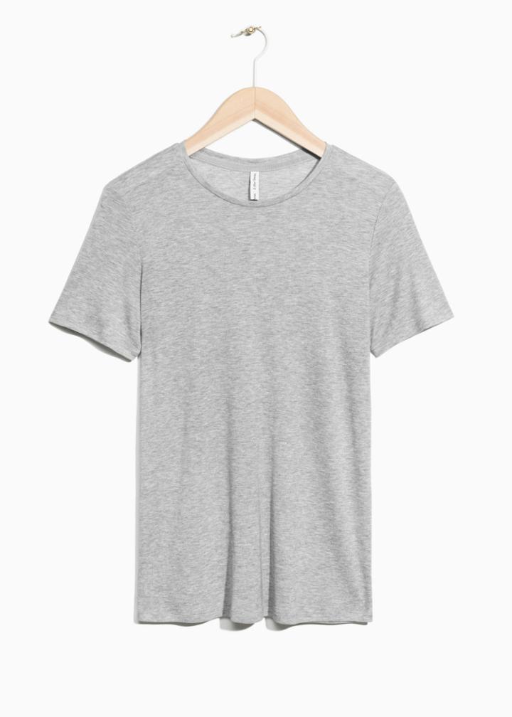 Other Stories Rib Tencel T-shirt - Grey