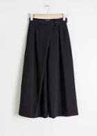 Other Stories Belted Stretch Wool Culottes - Black