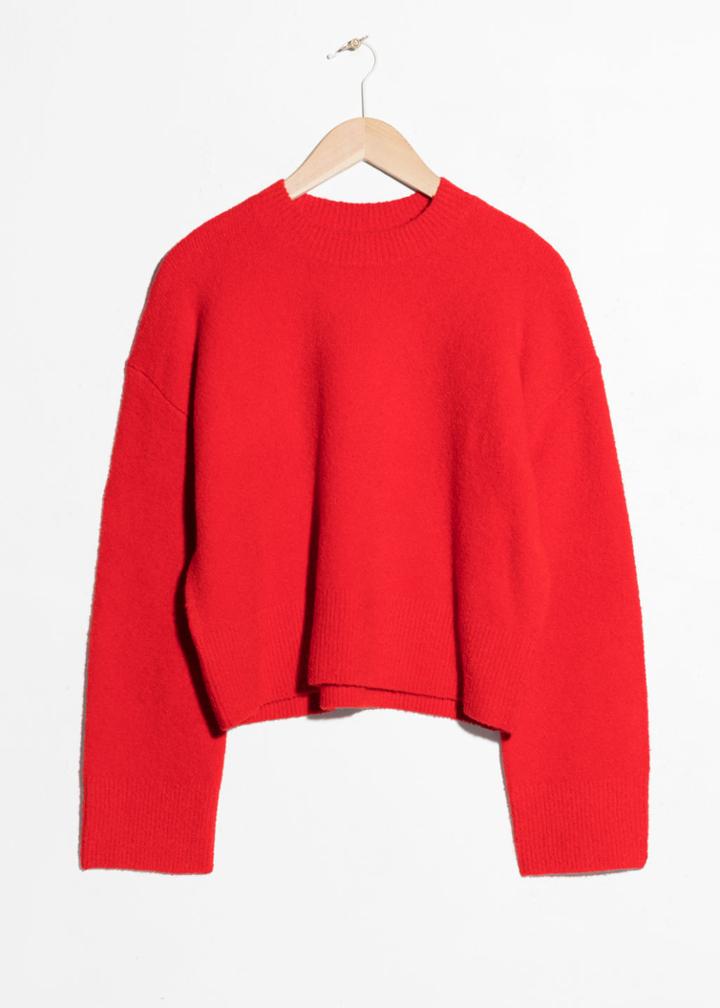 Other Stories Cropped Sweater - Red