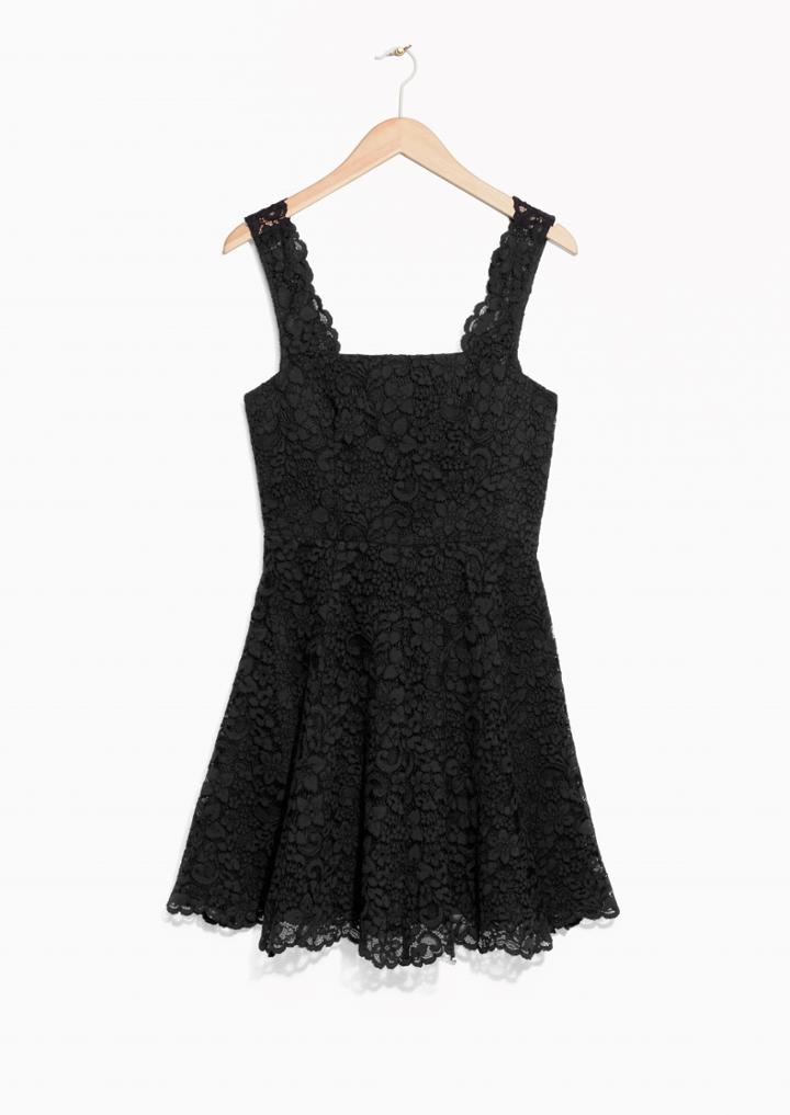 Other Stories Scallop Edge Lace Dress
