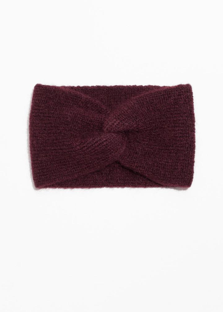 Other Stories Twist Headband In Mohair Blend - Red