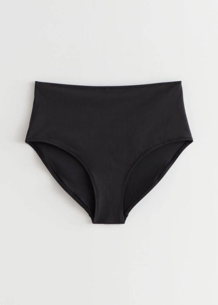 Other Stories Printed Bikini Bottoms - Black