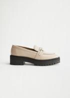 Other Stories Buckled Chunky Leather Loafers - Beige